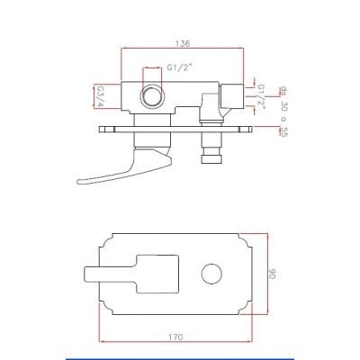 Смеситель для ванны Cezares Legend LEGEND-VDIM-03/24