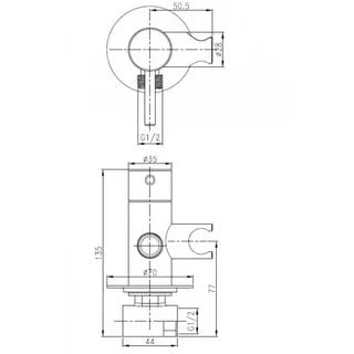 Настенный смеситель с гигиеническим душем BENNBERG CHROME SET H 1006