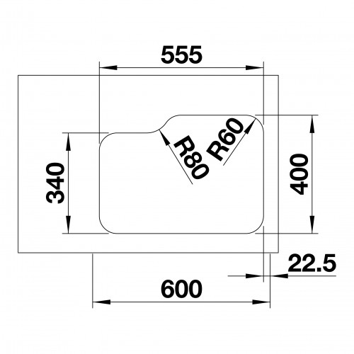 Кухонная мойка Blanco Supra 340/180-U (чаша справа, без клапана-автомата) 525214