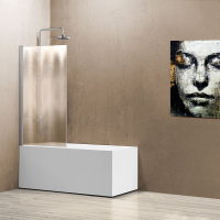 Душевая шторка на ванну VSB-11800CH (80х140) хром, стекло шиншилла