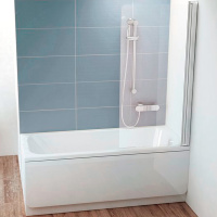 Шторка для ванны (80х150) R Ravak Chrome CVS1-80 Transparent 7QR40U00Z1