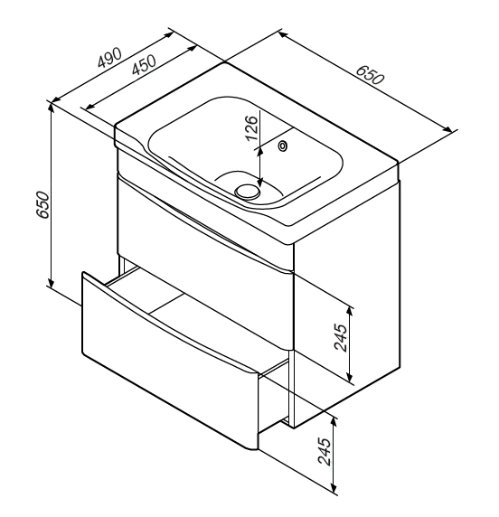 Тумба под раковину 65 Am.Pm Like M80FHX0652WG