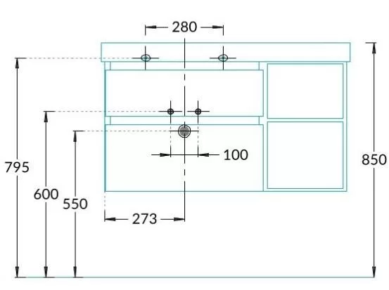 Тумба под раковину Kerama Marazzi Cubo 90 CUB.90.2Lh\WHTM.N