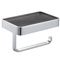 Держатель для туалетной бумаги с полкой WONZON & WOGHAND, хром WW-9536