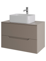 Тумба с раковиной подвесная 80 см, Orange Line Li-80TuLMDF+B02-460W латте/белый