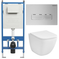 Комплект унитаза с инсталляцией Grossman Pragma 97.4497SQC.03.110 с клавишей смыва