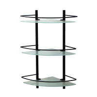 Полка стеклянная угловая тройная WasserKRAFT K-3133BLACK