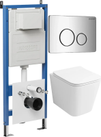 Комплект унитаза с инсталляцией Grossman Style 97.4479SQ.05.10M с клавишей смыва