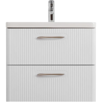 Тумба под раковину BelBagno Due DUE-600-2C-SO-BM-P без ручек, белый металлик