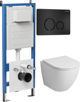 Комплект унитаза с инсталляцией Grossman Style 97.4455SQ.05.21M с клавишей смыва