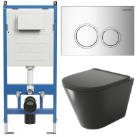 Комплект унитаза с инсталляцией Grossman Galaxy 97.4477BMS.01.100 с клавишей смыва