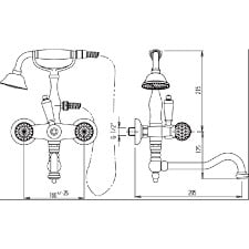 Смеситель для ванны Cezares Atlantis ATLANTIS-VDP2-03/24-Sw/M