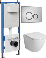 Комплект унитаза с инсталляцией Grossman Style 97.4455SQ.05.12M с клавишей смыва