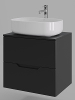 Тумба с раковиной подвесная 60 см, Orange Line Li-60TubMDF+B07-540W черный/белый