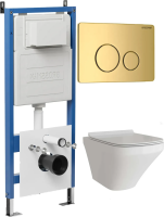 Комплект унитаза с инсталляцией Grossman Style 97.4440S.05.30M с клавишей смыва