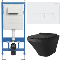 Комплект унитаза с инсталляцией Grossman Galaxy 97.4440BMS.03.000 с клавишей смыва