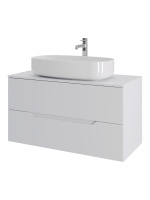 Тумба с раковиной подвесная 100 см, Orange Line Li-100TuwMDF+B07-675W белый