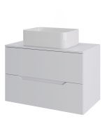 Тумба с раковиной подвесная 70 см, Orange Line Li-70TuwMDF+B02-460W белый