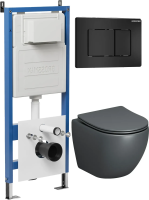 Комплект унитаза с инсталляцией Grossman Classic 97.4455GMS.04.21M с клавишей смыва