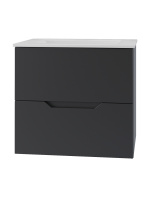 Тумба подвесная с раковиной Orange Line Li-60Tub+Ra черный матовый