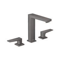 Смеситель для раковины на 3 отверстия с донным клапаном Push-Open Hansgrohe Metropol 32515340 шлифованный черный хром