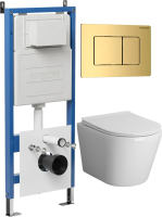 Комплект унитаза с инсталляцией Grossman Classic 97.4478SQ.04.30M с клавишей смыва