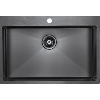Кухонная мойка Paulmark Saar PM807551-GM вороненая сталь