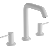 Смеситель для раковины на 3 отверстия с донным клапаном Push-Open Hansgrohe Tecturis S 73330700 белый матовый
