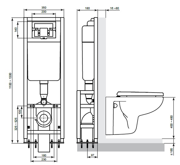 Инсталляция для подвесного унитаза Ideal Standard W370767