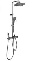 Душевая система с термостатом WONZON & WOGHAND MUSE Legato, темный графит WW-B4129-BGG