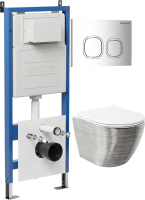 Комплект унитаза с инсталляцией Grossman Cosmo 97.4455SWS.02.100 с клавишей смыва
