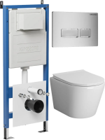 Комплект унитаза с инсталляцией Grossman Pragma 97.4478SQ.03.110 с клавишей смыва