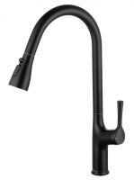 Смеситель для кухни с выдвижным изливом WONZON & WOGHAND, черный матовый WW-AE54123-MB