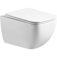 Подвесной унитаз безободковый смыв торнадо Oliveeka OL-1216, с сиденьем микролифт