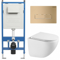 Комплект унитаза с инсталляцией Grossman Pragma 97.4455SQC.03.310 с клавишей смыва