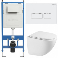 Комплект унитаза с инсталляцией Grossman Pragma 97.4455SQC.03.000 с клавишей смыва