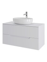 Тумба с раковиной подвесная 100 см, Orange Line Li-100TuwMDF+B05-520W белый