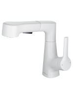 Смеситель для раковины с выдвижным изливом WONZON & WOGHAND, белый матовый WW-121B108-MW Смеситель для раковины с выдвижным изливом WONZON & WOGHAND, белый матовый WW-121B108-MW