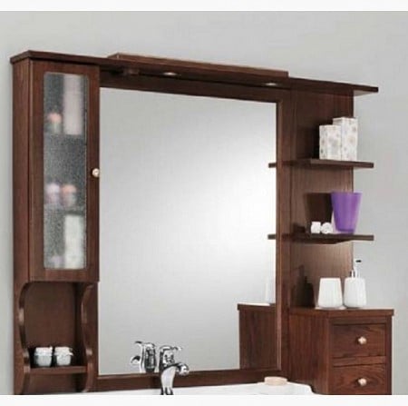 Зеркало со шкафчиком Eban FCPLS107SNnoce*1