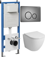 Комплект унитаза с инсталляцией Grossman Style 97.4455SQ.05.42M с клавишей смыва