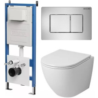 Комплект унитаза с инсталляцией Grossman Classic 97.4455S.04.12M с клавишей смыва