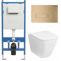 Комплект унитаза с инсталляцией Grossman Pragma 97.4479SQC.03.310 с клавишей смыва