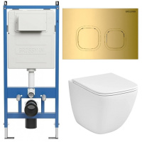 Комплект унитаза с инсталляцией Grossman Cosmo 97.4497SQC.02.300 с клавишей смыва