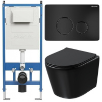 Комплект унитаза с инсталляцией Grossman Style 97.4477BMSQ.05.21M с клавишей смыва