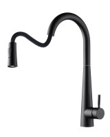 Смеситель для кухни однорычажный с вытяжным изливом Orange Steel M99-007b черный