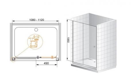Дверь в нишу Cezares Anima ANIMA-W-BF-1-110-C-Cr