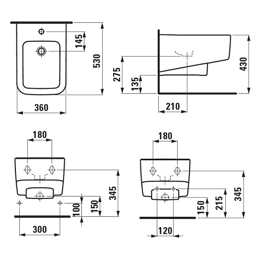 Биде подвесное pro-s Laufen 8.3096.1.000.302.1