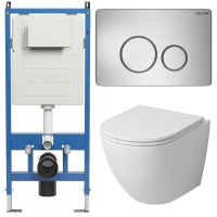 Комплект унитаза с инсталляцией Grossman Style 97.4455MS.05.12M с клавишей смыва