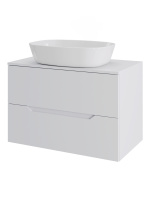 Тумба с раковиной подвесная 70 см, Orange Line Li-70TuwMDF+B08-500W белый