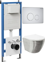 Комплект унитаза с инсталляцией Grossman Style 97.4455SWS.05.01M с клавишей смыва